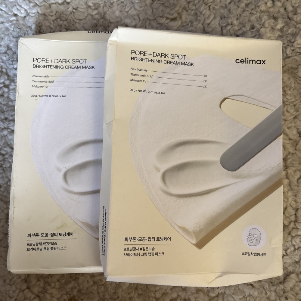 2X Celimax Pore Dark Spot Brightening Cream Mask 4-Pack EXP 2028 New K-Beauty